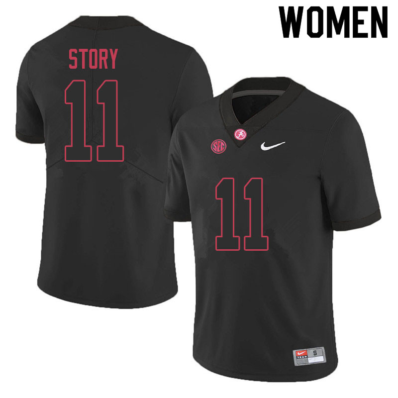 Alabama Crimson Tide Women's Kristian Story #11 Black NCAA Nike Authentic Stitched 2020 College Football Jersey JY16Y53TI